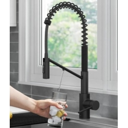 Specialty Products kraus: Oletto 2-in-1 Commercial Style Pull-Down Single Handle 1.8 GPM Kitchen Faucet with Integrated 1.0 GPM Water Filter Faucet